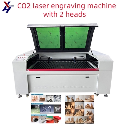 Hohe Präzision 2 Köpfe CO2 CNC Acryl PVC Laserschneiden Gravur Engraver Maschine