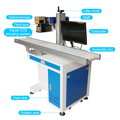 20W 30W 50W 100W Automatische Schranke Faserlasermarkierungsmaschine mit Förderband