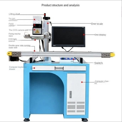 Maschine zur Faser/CO2/UV-Lasermarkierung mit CCD-Kamera mit visuellem Positionierungssystem